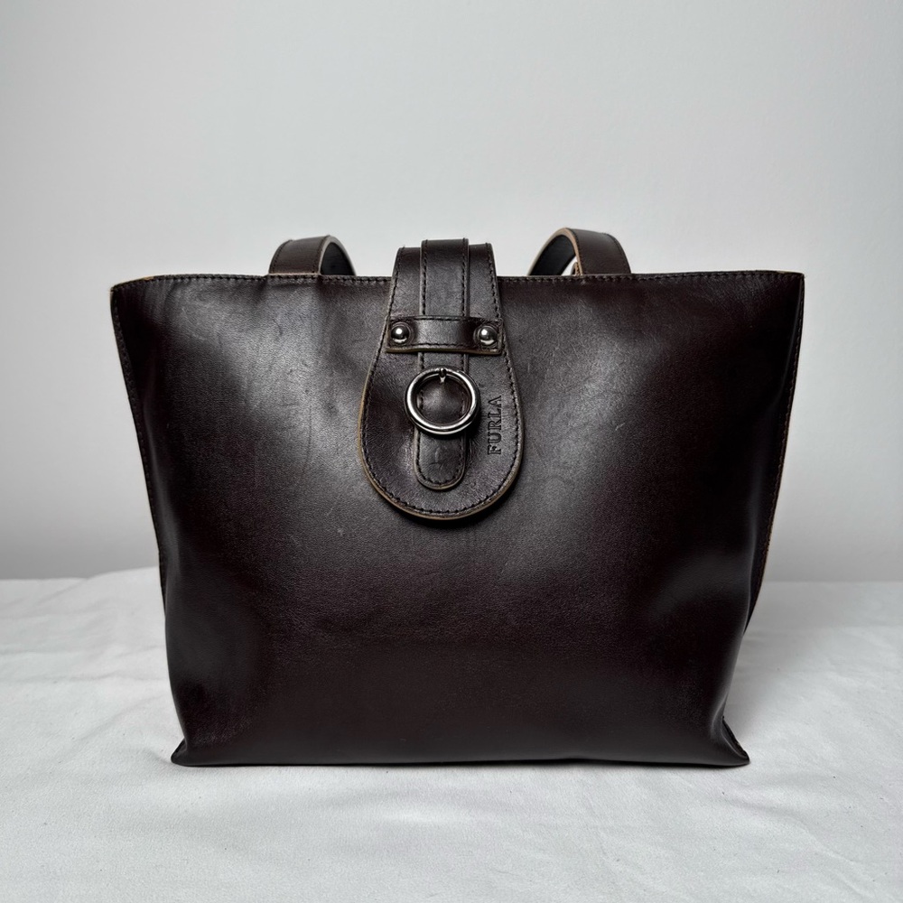 Furla Dark Brown Leather Shoulder Bag